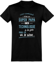  T shirt homme super papa et technologue