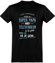  T shirt homme super papa et télévendeur