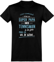  T shirt homme super papa et tennisman