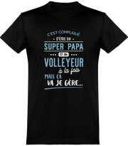  T shirt homme super papa et volleyeur