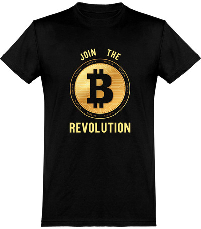  T shirt homme join the revolution bitcoin