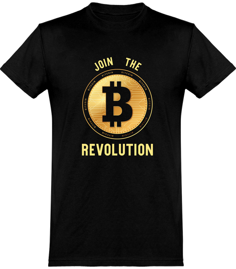 T shirt homme join the revolution bitcoin