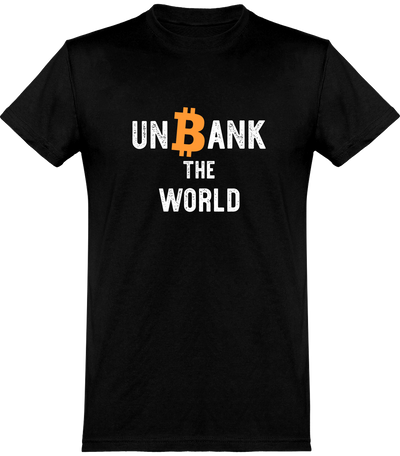  T shirt homme unbank the world bitcoin