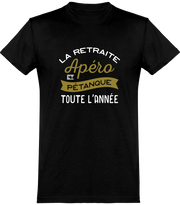  T shirt homme apéro, pétanque et retraite