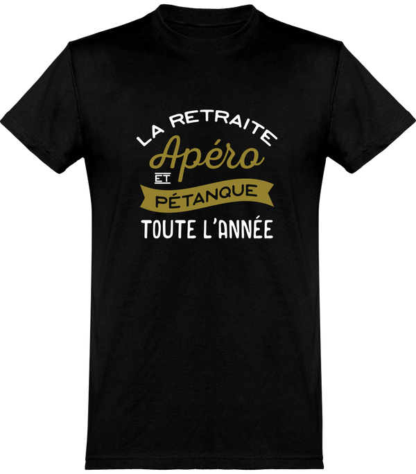  T shirt homme apéro, pétanque et retraite