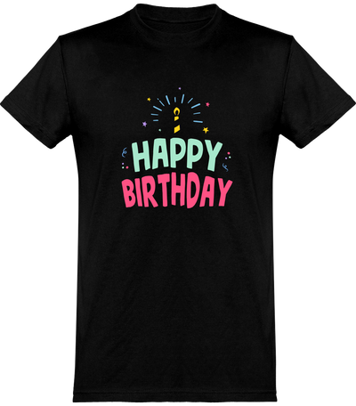  T shirt homme happy birthday