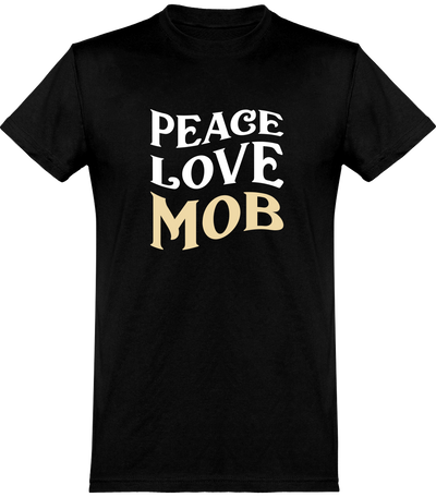  T shirt homme peace love mob