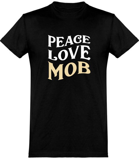  T shirt homme peace love mob