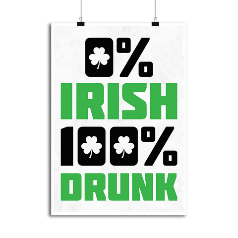 Affiche 0% irish 100% drunk