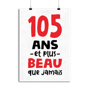 Affiche 105 ans et plus beau