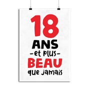 Affiche 18 ans et plus beau