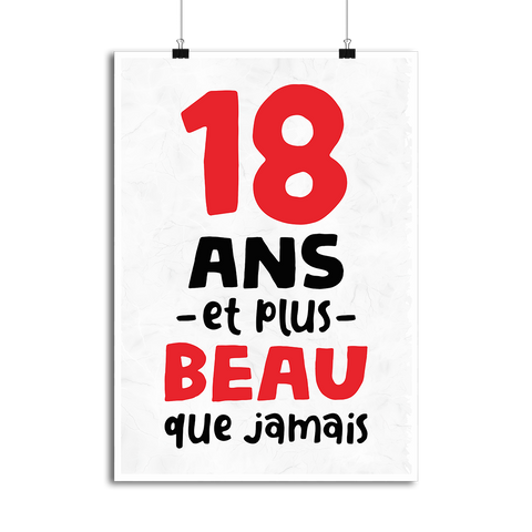 Affiche 18 ans et plus beau