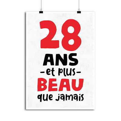 Affiche 28 ans et plus beau