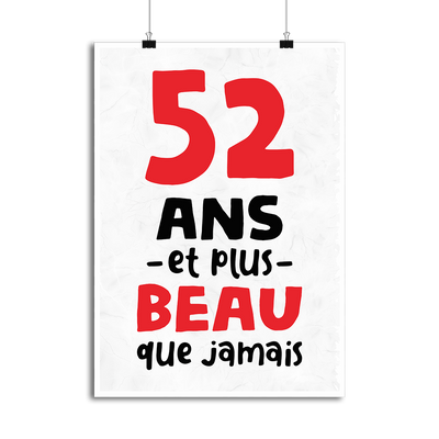 Affiche 52 ans et plus beau