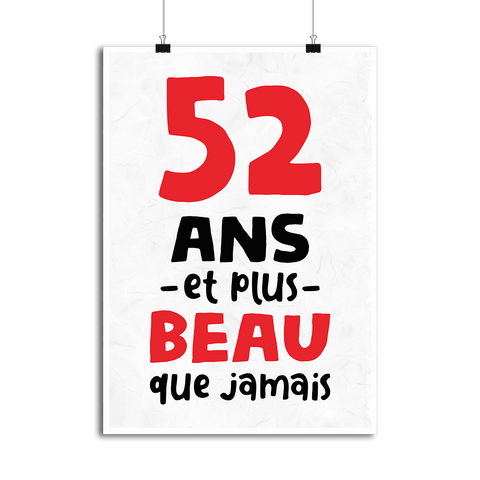 Affiche 52 ans et plus beau