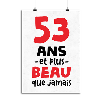 Affiche 53 ans et plus beau