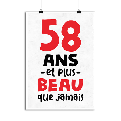 Affiche 58 ans et plus beau