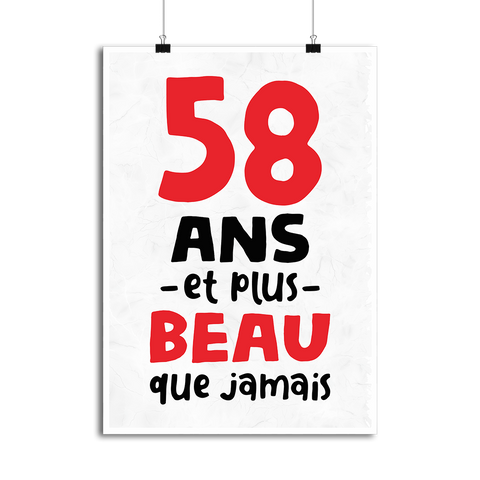Affiche 58 ans et plus beau