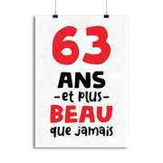 Affiche 63 ans et plus beau