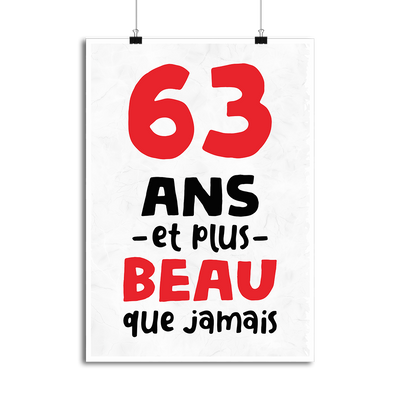 Affiche 63 ans et plus beau