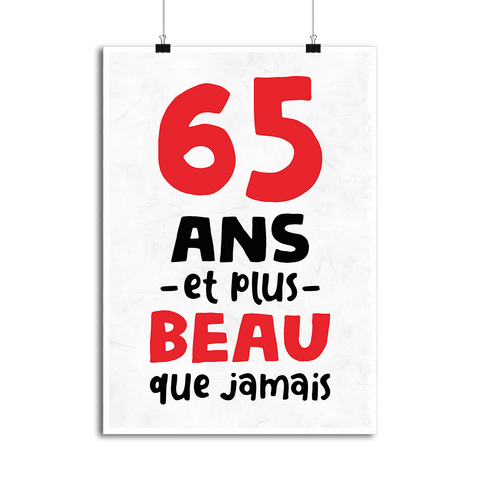Affiche 65 ans et plus beau