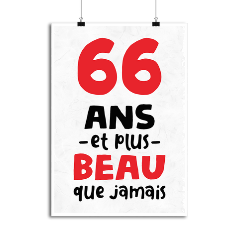 Affiche 66 ans et plus beau