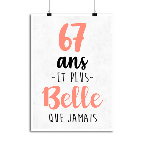 Affiche 67 ans et plus belle que jamais