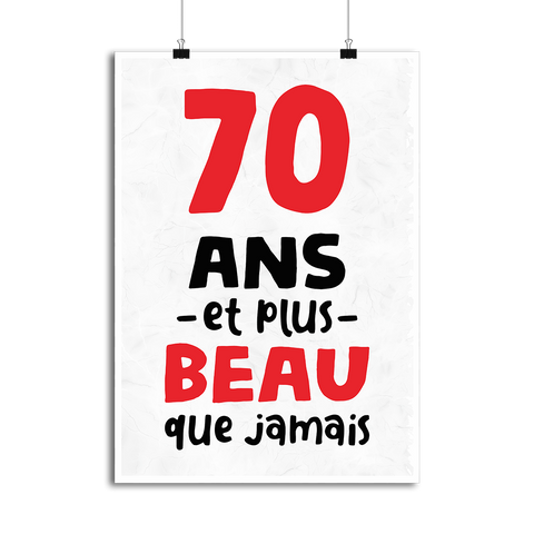 Affiche 70 ans et plus beau