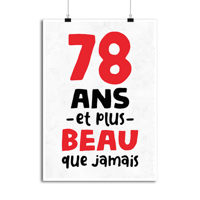 Affiche 78 ans et plus beau