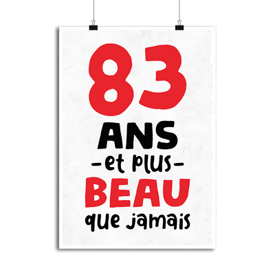 Affiche 83 ans et plus beau