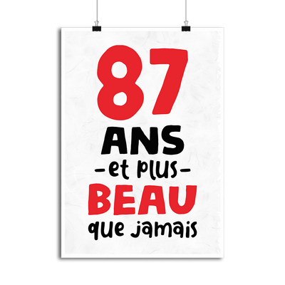 Affiche 87 ans et plus beau