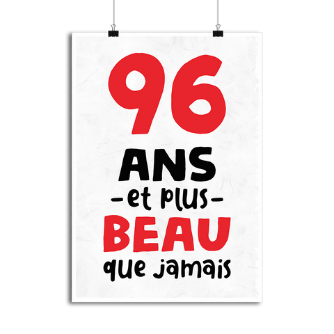 Affiche 96 ans et plus beau