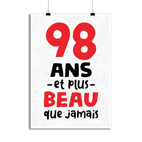 Affiche 98 ans et plus beau