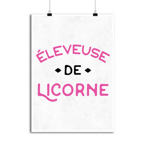 Affiche éleveuse de licorne