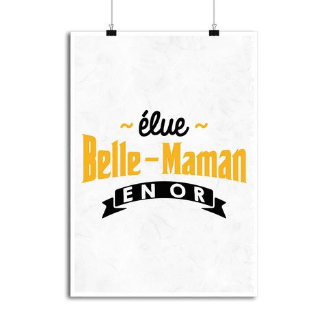 Affiche élue belle-maman en or