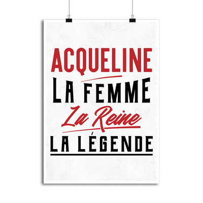 Affiche acqueline la femme la reine la légende