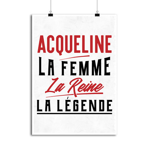 Affiche acqueline la femme la reine la légende