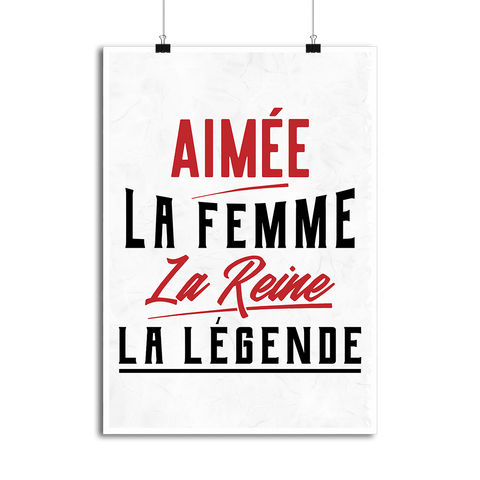 Affiche aimée la femme la reine la légende