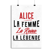 Affiche alice la femme la reine la légende