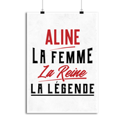 Affiche aline la femme la reine la légende