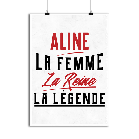 Affiche aline la femme la reine la légende