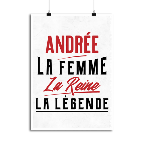 Affiche andrée la femme la reine la légende