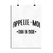Affiche appelle moi chou en sucre