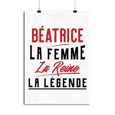 Affiche béatrice la femme la reine la légende