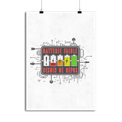 Affiche batterie faible