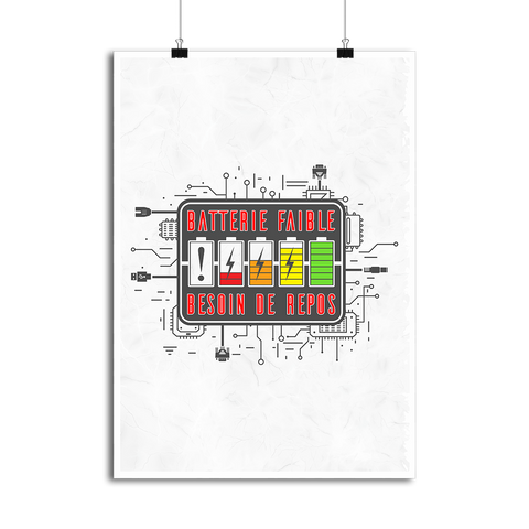 Affiche batterie faible
