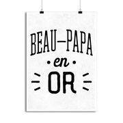 Affiche beau-papa en or