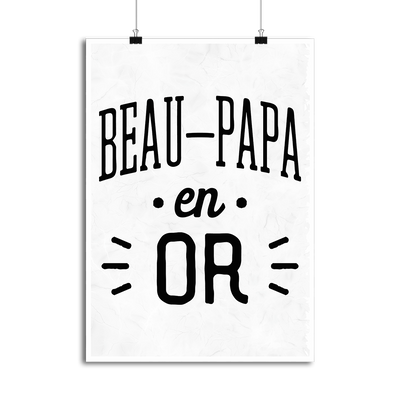 Affiche beau-papa en or