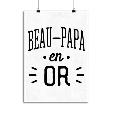 Affiche beau-papa en or