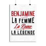 Affiche benjamine la femme la reine la légende